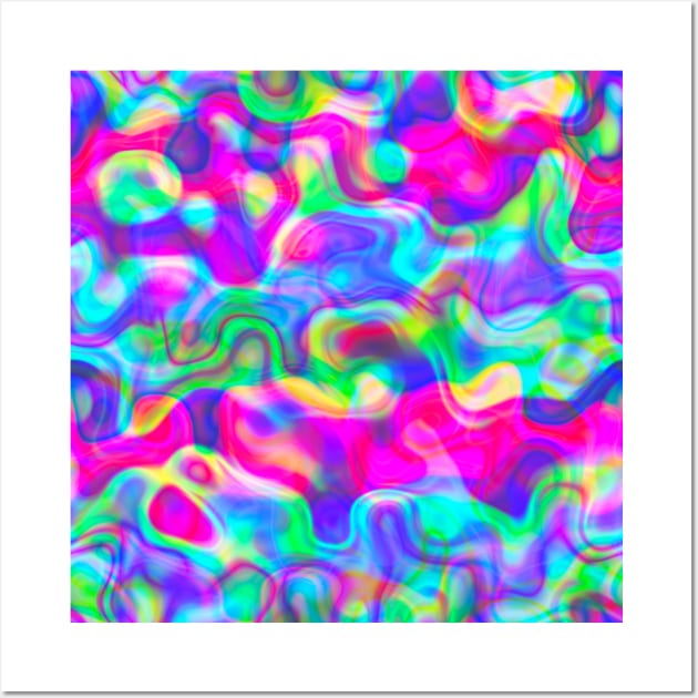 Holographic Waves Wall Art by Kelly Louise Art